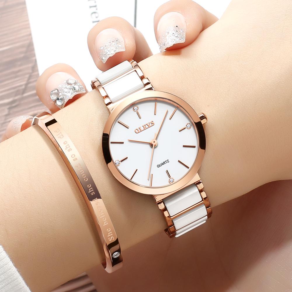 Women\'s OLEVS Ceramic and Stainless Steel Bracelet Watch, Quartz Movement, s-l400.jpg main image 4