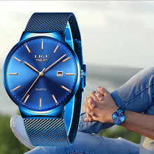 LIGE Men's Blue Quartz Watch