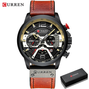 CURREN Casual Leather Band Sport Watches