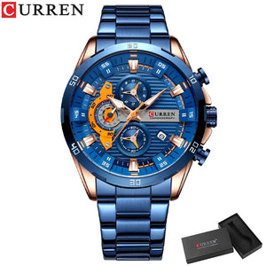 CURREN Men's Stainless Steel Luminous Dial Watch