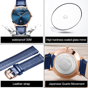 OLEVS Men's Waterproof Ultra Thin Quartz Watch