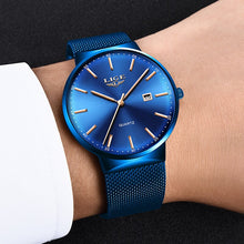 LIGE Men's Blue Quartz Watch