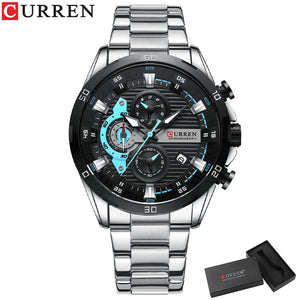 CURREN Men's Stainless Steel Luminous Dial Watch