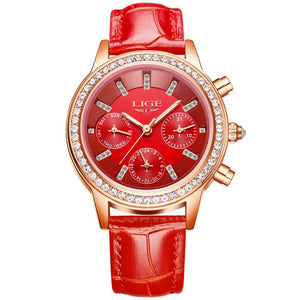 LIGE Branded SUNKTA Women Watches Leather Band