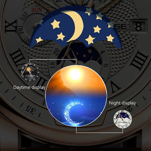 TEVISE Men's Mechanical Watch with Moon Phase