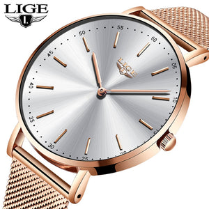 LIGE Rose Gold Women's Casual Watch