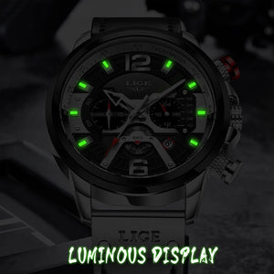 LIGE Men's  Sports Watch Men With Automatic Calendar