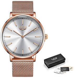 LIGE Rose Gold Women's Casual Watch