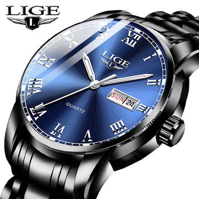 LIGE Men's Stainless Steel Watch