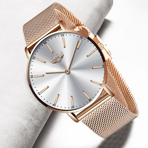 LIGE Rose Gold Women's Casual Watch