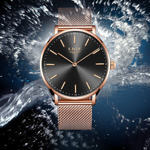 LIGE Women's Rose Gold Watch