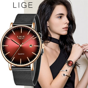LIGE Women's Ultra Thin Fashion Watch