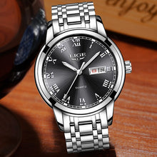 LIGE Brand Men's Stainless Steel Sports Watch