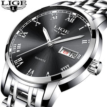 LIGE Brand Men's Stainless Steel Sports Watch
