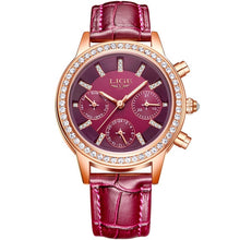 LIGE Brand  Casual Women's Quartz Watch Leather Band