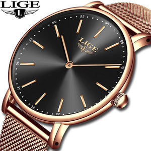 LIGE Women's Rose Gold Watch