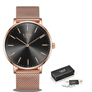 LIGE Rose Gold Women's Casual Watch