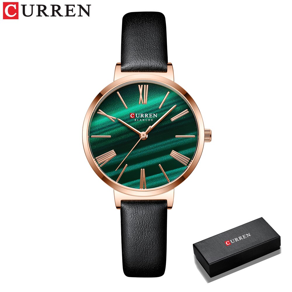 CURREN Leather Strap Quartz Women's Watch