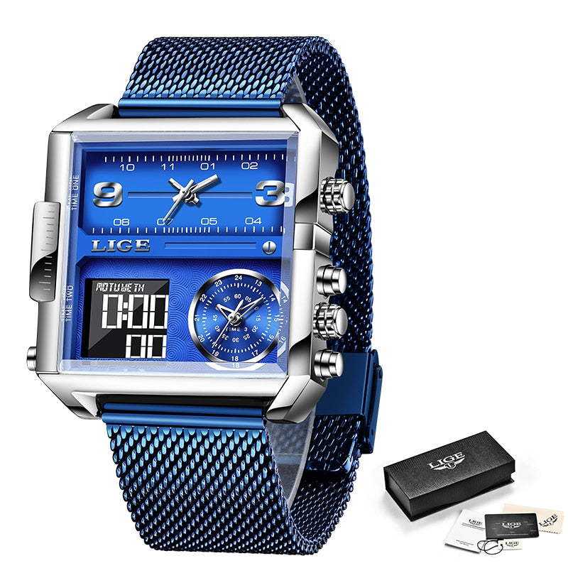 LIGE Men's Digital Sports Watch