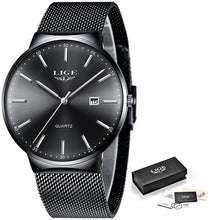 LIGE Men's Blue Quartz Watch