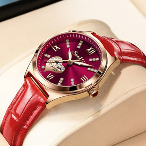 LIGE Branded SUNKTA Women Watches Leather Band