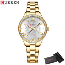 CURREN Women's Rhinestones Rose Gold Dial  Watch