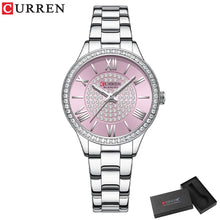 CURREN Women's Rhinestones Rose Gold Dial  Watch