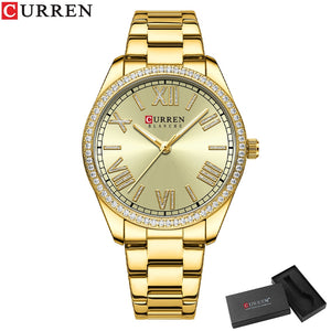 CURREN Women's Charming Rhinestone Dial Watch