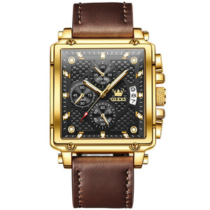 OLEVS Men's Luxury Square Quartz Watch