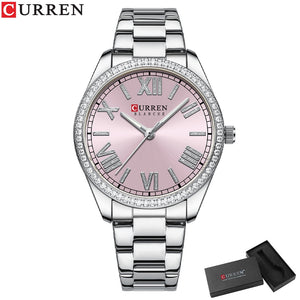 CURREN Women's Charming Rhinestone Dial Watch