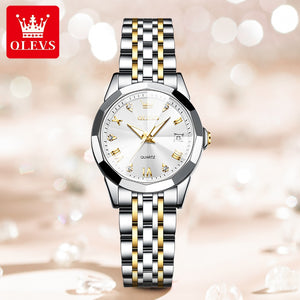 OLEVS Women's Elegant Rhombus Mirror Quartz Watch