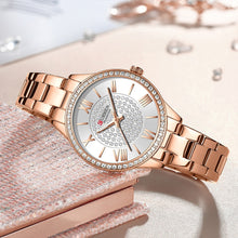 CURREN Women's Rhinestones Rose Gold Dial  Watch