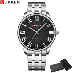 CURREN Roman Numeral Stainless Steel Quartz Watch