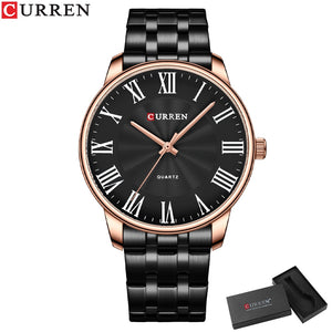 CURREN Roman Numeral Stainless Steel Quartz Watch