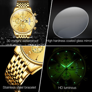 OLEVS Men's Luminous Quartz Stainless Steel Watch